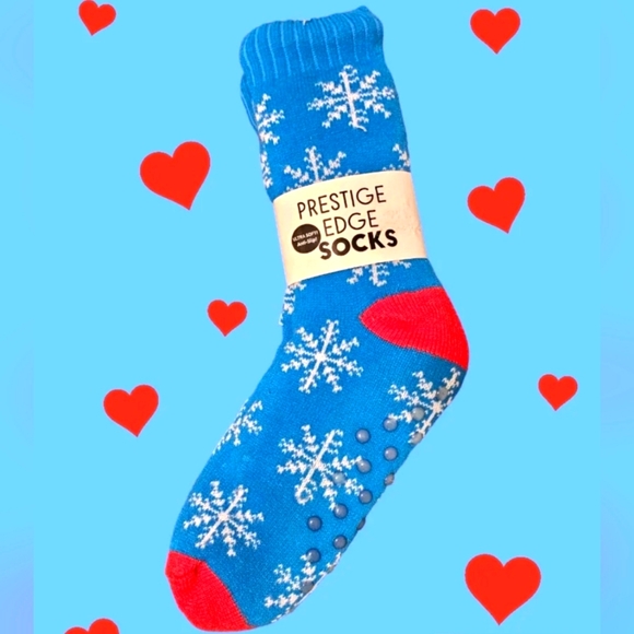 Sherpa Lined Slipper Socks w Non Slip Grippers - Picture 1 of 3